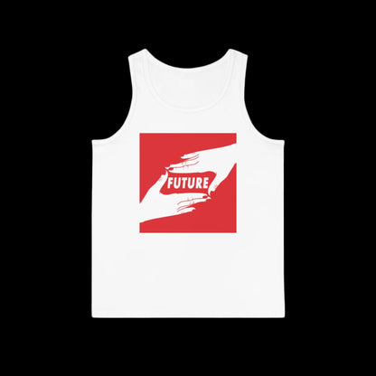 White tank top with a red 'FUTURE'.