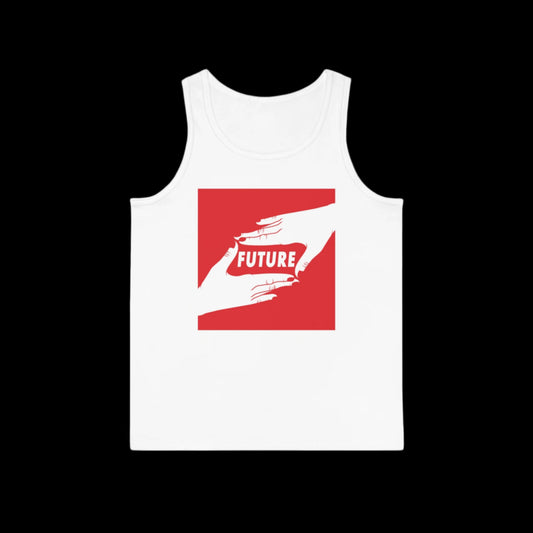 White tank top with a red 'FUTURE'.