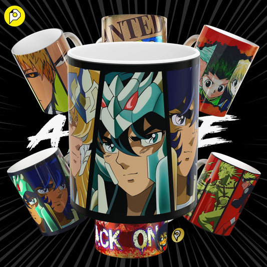 Anime Ceramic Mug, (11oz, 15oz) armaduras sagradas